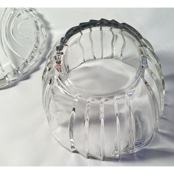 Vintage 24% Lead Cut Crystal Bowl Clear Candy Dish With Lid Germany - Picture 4 of 9